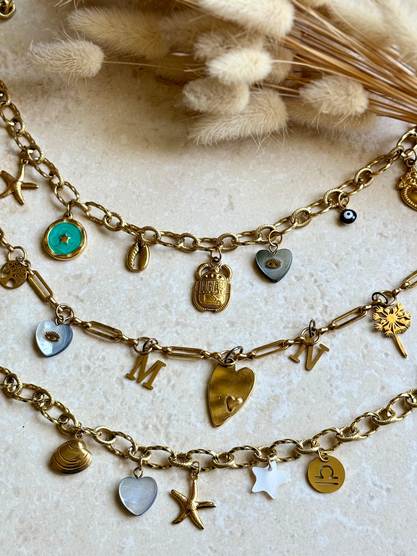 chaine acier inoxydable bar a charms Yourlittlewords