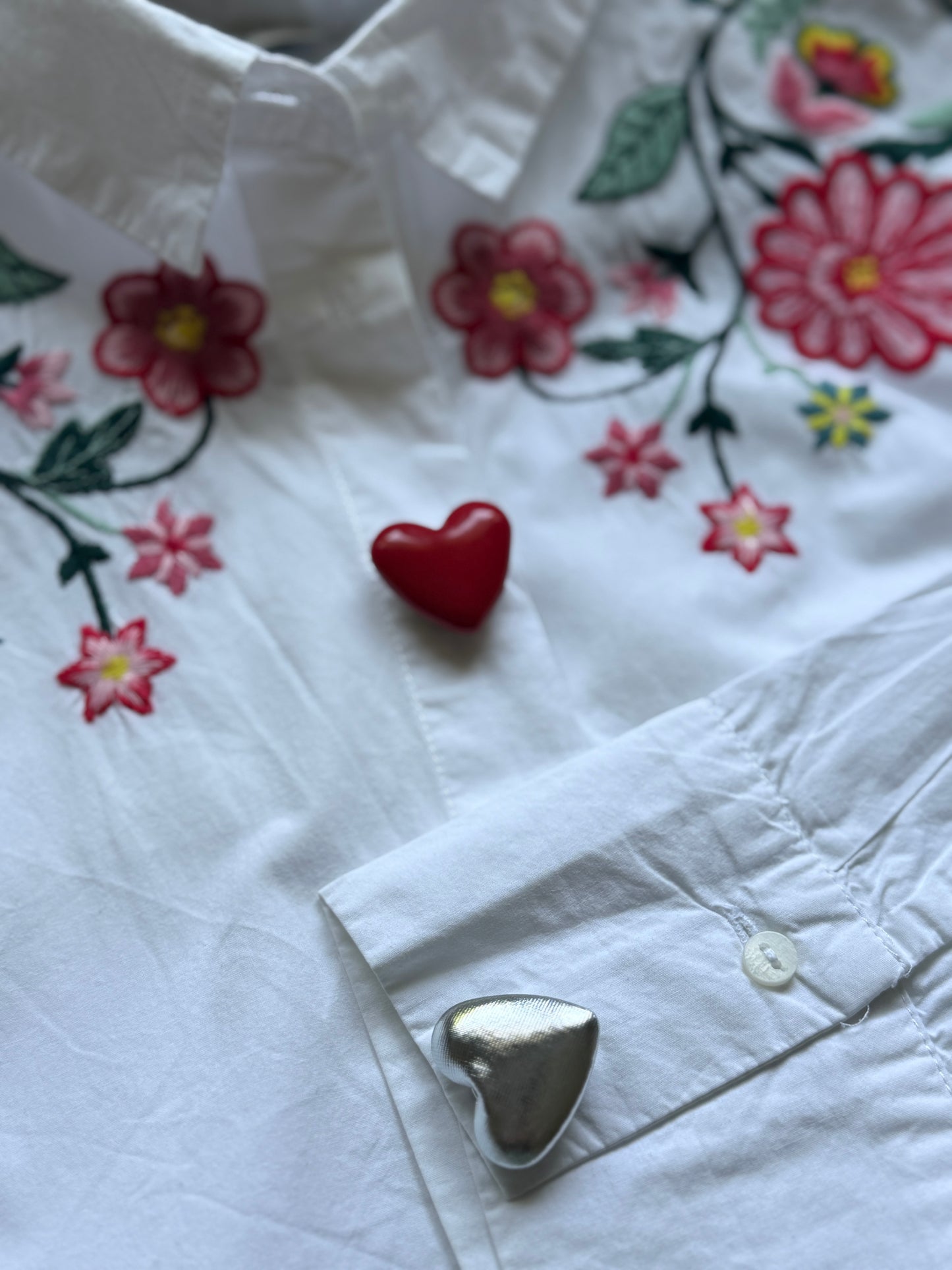 Cache-bouton Mirror Heart cœur lisse effet miroir argenté - Accessoires Vitaminés YourLittleWords