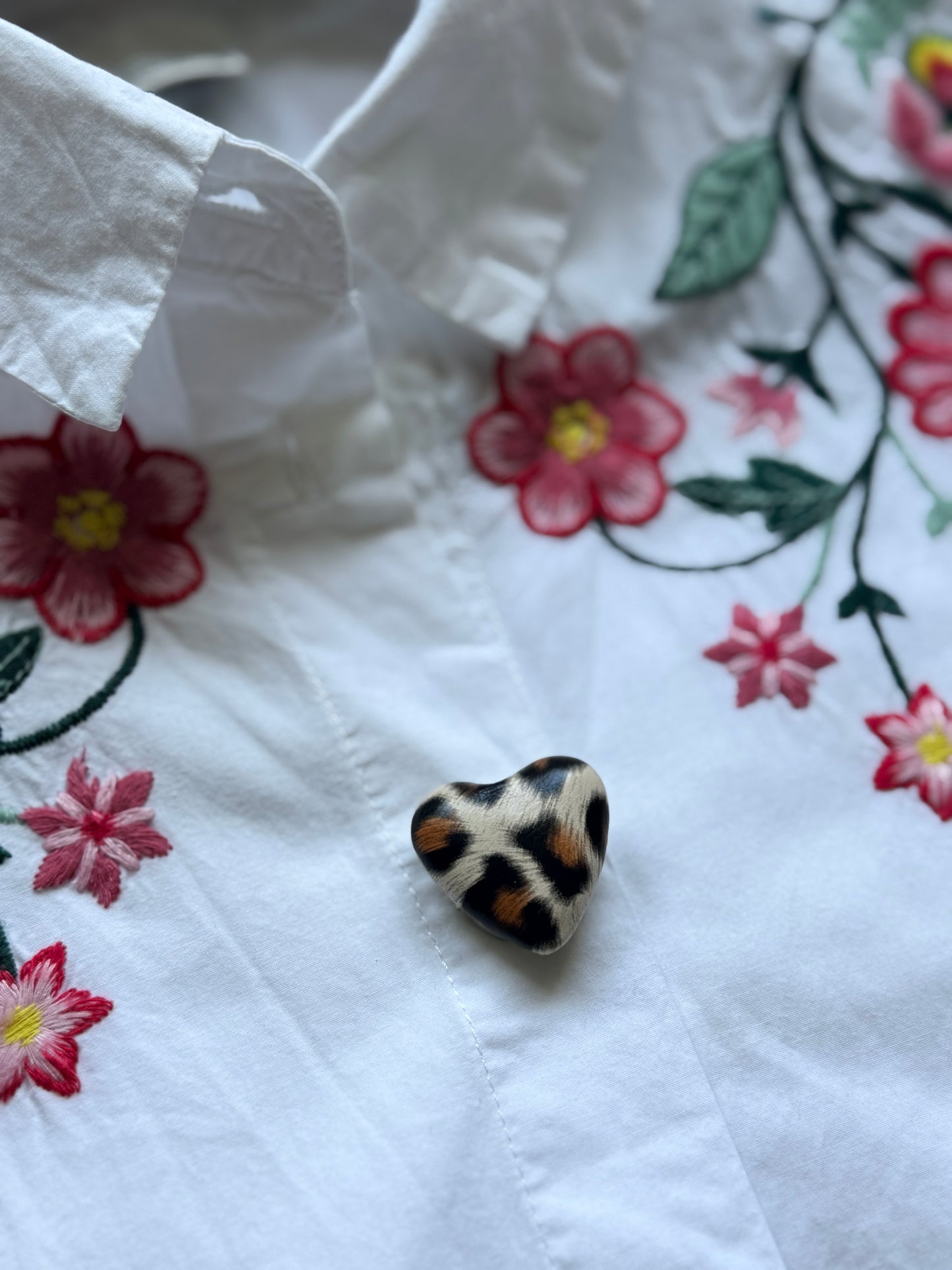 Cache-bouton Wild Heart cœur imprimé léopard - Accessoires Vitaminés YourLittleWords
