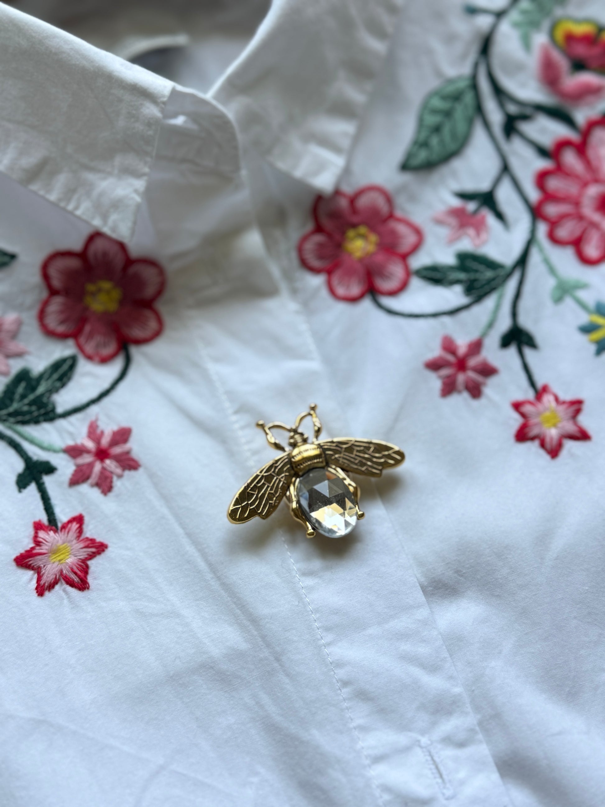 Cache-bouton Golden Bee abeille dorée vintage cristal facetté irisé - Accessoires Vitaminés YourLittleWords
